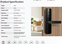 SERRURE SMARTLOCK(INTELLIGENT  FINGERPRINT LOCK) A261